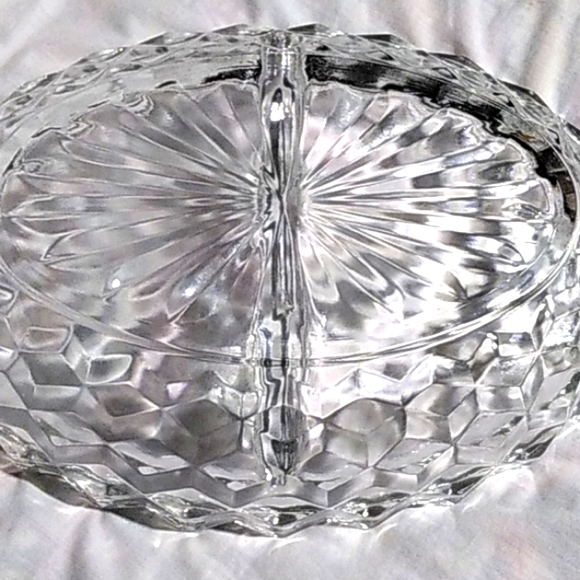 Cubist Crystal Divided 10" Dish! Perfect Condition! - Picture 2 of 7